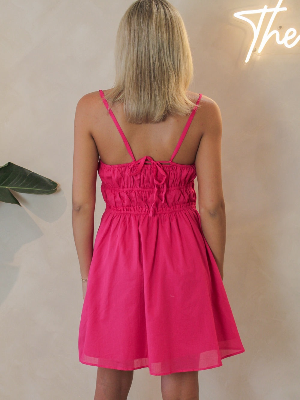Steve Madden Hot Pink Spaghetti-Strap Mini Dress $89 - Picture 3 of 7